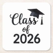 Klasse 2026 rechteckiger pappuntersetzer (Vorderseite)