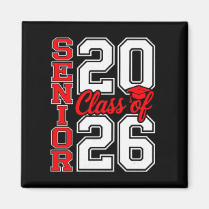Klasse 2026 Senior 26 Rot Abschluss Absolvent Magnet