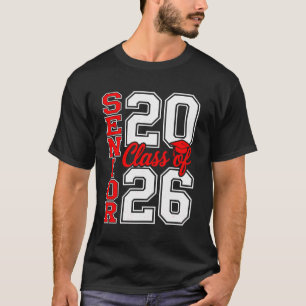 Klasse 2026 Senior 26 Rot Abschluss Absolvent T-Shirt