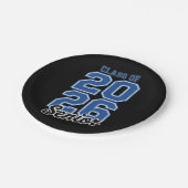 Klasse 2026 Senior Blau Abschluss Absolvent Pappteller (Schrägansicht)