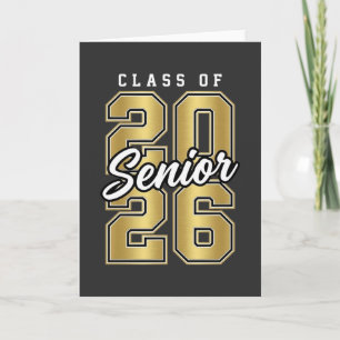Klasse 2026 Senior Gold-Abschlussgeschenk Varsity Karte