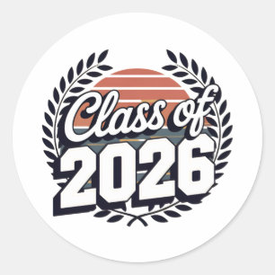 Klasse 2026 Senior Rückkehr zur Schule Runder Aufkleber