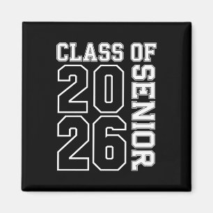 Klasse 2026 Senior Schwarz-Weiß-Abschlussfeier Magnet