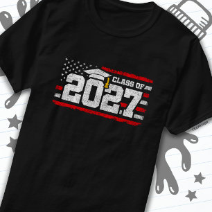 Klasse 2027 Abschluss American Flag Senior 2027 T-Shirt