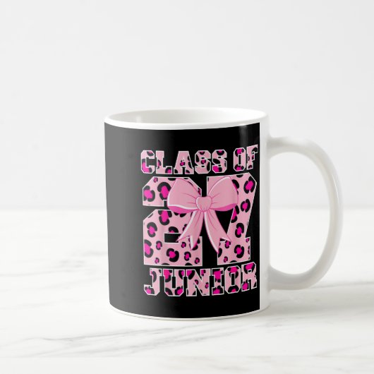 Klasse 2027 Junior Leopard rosa Schleife Mädchen h Kaffeetasse (Rechts)