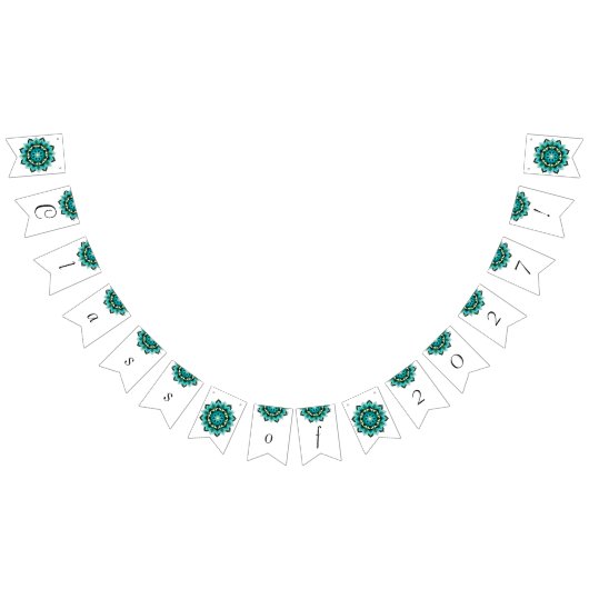 Klasse 2027! Mandala in Aqua Wimpelkette (Alle)