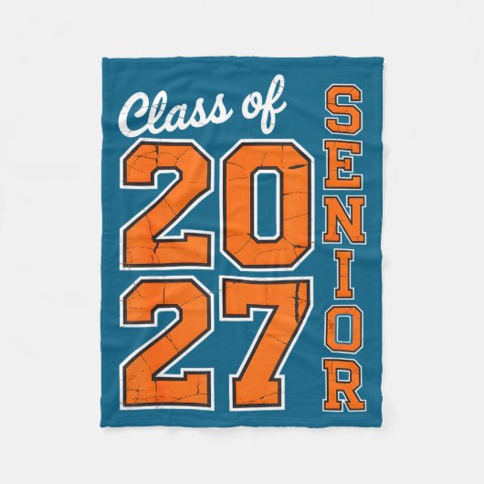 Klasse 2027 Senior 27 Hochdesign Fleecedecke (Vorderseite)