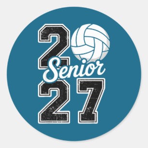 Klasse 2027 Volleyball Senior 2027 Runder Aufkleber