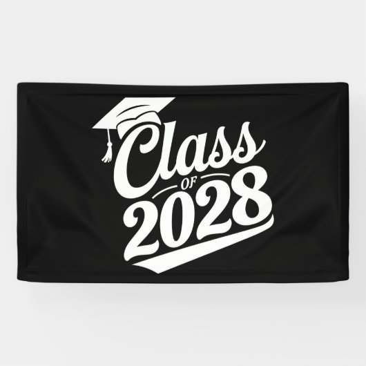 Klasse 2028 Abschluss für den Abschluss eines Schu Banner (Horizontal)