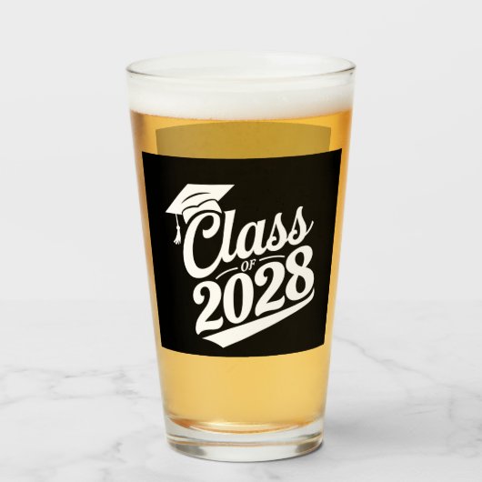 Klasse 2028 Abschluss für den Abschluss eines Schu Glas (Vorne (Gefüllt))