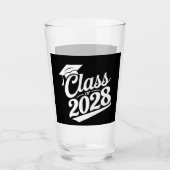 Klasse 2028 Abschluss für den Abschluss eines Schu Glas (Vorderseite)