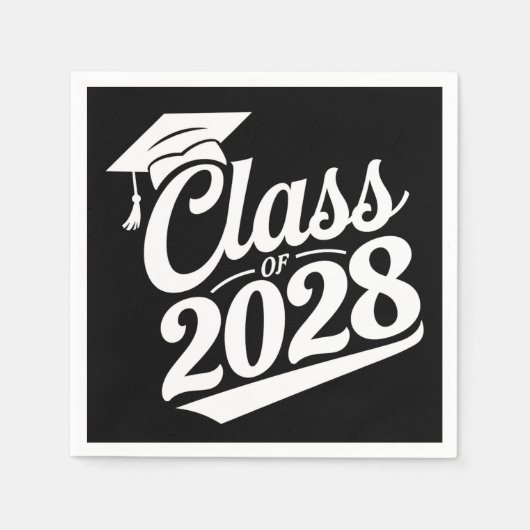 Klasse 2028 Abschluss für den Abschluss eines Schu Serviette (Vorderseite)