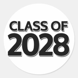 Klasse 2028 runder aufkleber