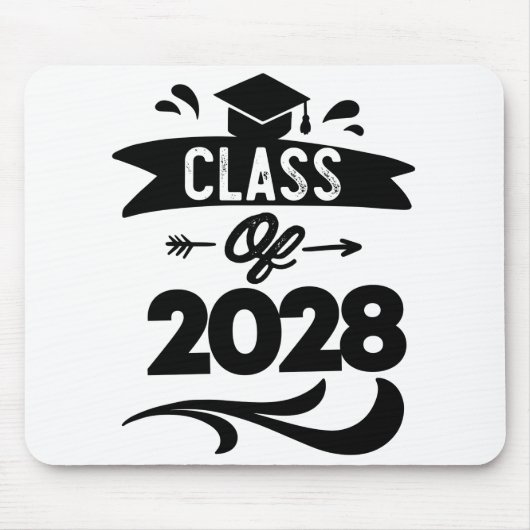 Klasse 2028 TShirt Senior 2028 Abschluss Mousepad (Vorne)
