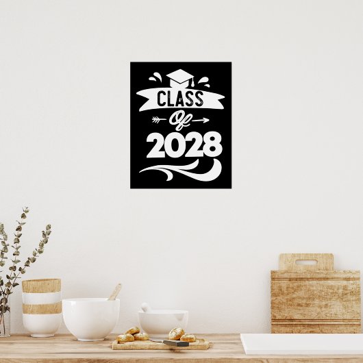 Klasse 2028 TShirt Senior 2028 Abschluss Poster (Küche)