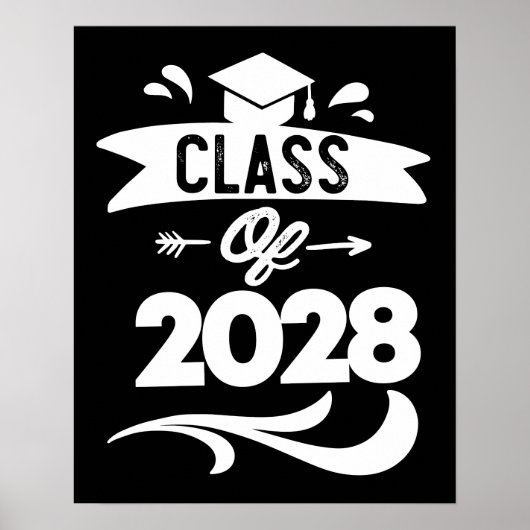 Klasse 2028 TShirt Senior 2028 Abschluss Poster (Vorne)
