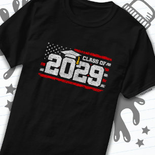 Klasse 2029 Abschluss American Flag Senior 2029 T-Shirt