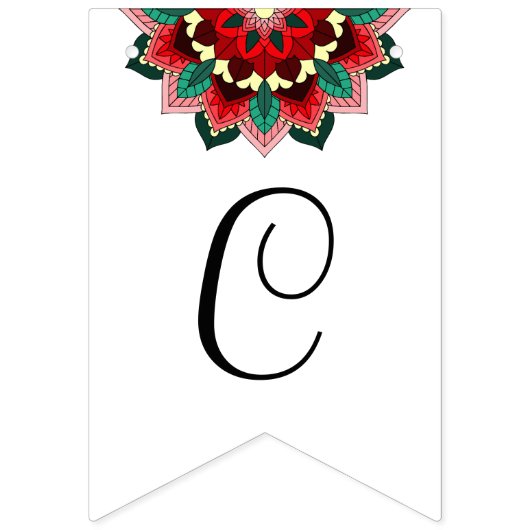 Klasse 2029! Mandala in rot Wimpelkette (Zweite Fahne)