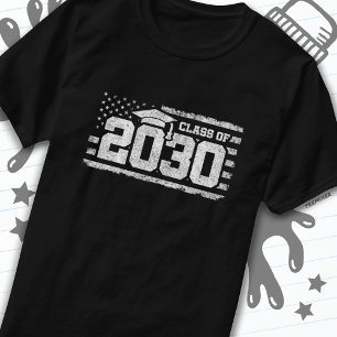 Klasse 2030 Abschluss American Flag Senior 2030 T-Shirt