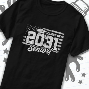 Klasse 2031 Abschluss American Flag Senior 2031 T-Shirt