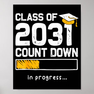 Klasse 2031 Countdown Absolventen Spaß Erster Tag Poster