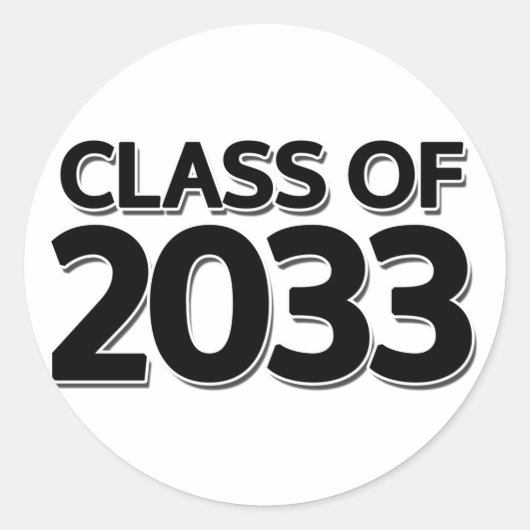 Klasse 2033 runder aufkleber (Vorderseite)