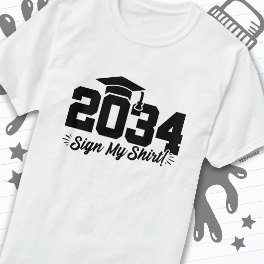 Klasse 2034 Abschluss Unterschreiben Mein Shirt Se