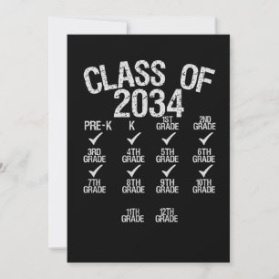 Klasse 2034 mit Abschluss 6. Klasse Feiertagskarte