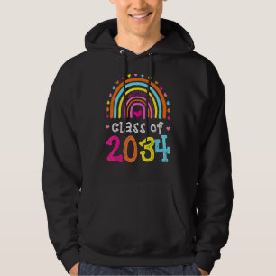 Klasse 2034 Rainbow Pink Graduate Preschool Art Hoodie