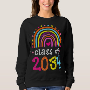 Klasse 2034 Rainbow Pink Graduate Preschool Art Sweatshirt