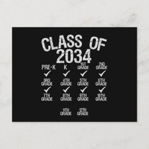 Klasse 2034 Wachse Mit Mir Abschluss 6. Klasse Ankündigungspostkarte