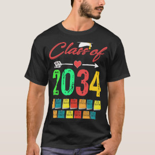 Klasse 2034 wächst mit Me Handprint vor K Graduat T-Shirt