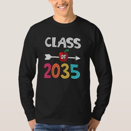 Klasse 2035 Kindergarten vor K wachsen mit mir Gra T-Shirt (Vorderseite)