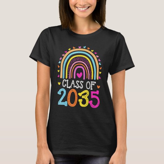 Klasse 2035 Rainbow Pre-K Kindergarten Graduation T-Shirt (Vorderseite)