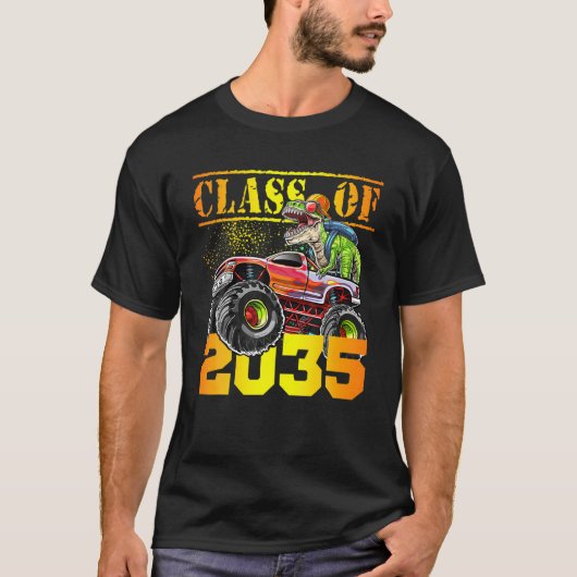 Klasse 2035 t Rex Dinosaurier Monster Truck Pre-K T-Shirt (Vorderseite)