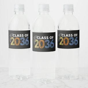 Klasse 2036 Wachse mit mir Erster Schultag  Wasserflaschenetikett