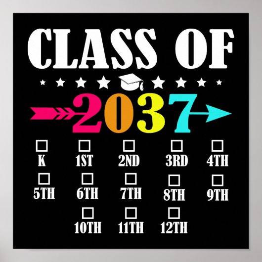 Klasse 2037 Kindergarten 12. Klasse Abschluss Poster (Vorne)
