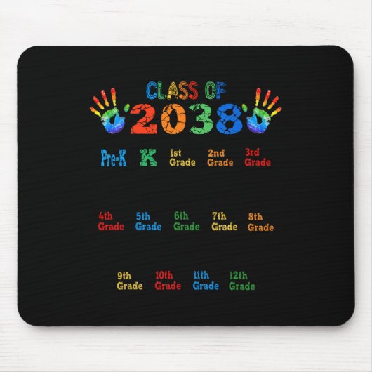 Klasse 2038 wächst mit Farbhandprint vor K 1 Mousepad (Vorne)
