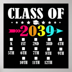 Klasse 2039 Kindergarten Abschluss 12. Klasse Poster