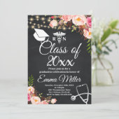 Klasse 20XX - Eleganter Abschluss der Krankenpfleg Einladung (Stehend Vorderseite)