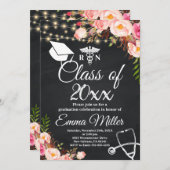 Klasse 20XX - Eleganter Abschluss der Krankenpfleg Einladung (Vorne/Hinten)