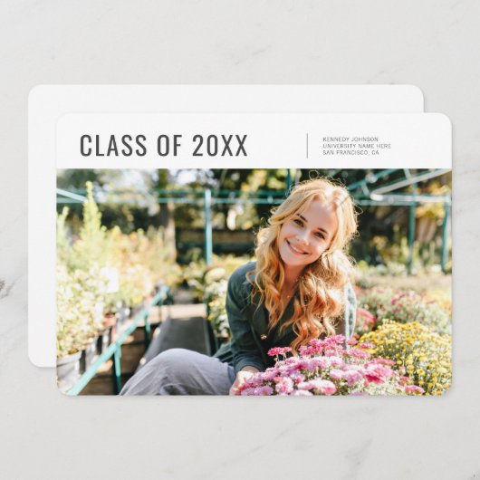 Klasse 20XX Moderner Abschluss für Minimalistische Ankündigung (Vorne/Hinten)