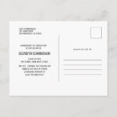 Klasse 20XX Moderner Foto Abschluss Ankündigungspostkarte (Rückseite)