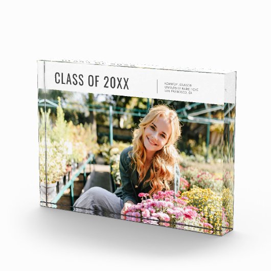 Klasse 20XX Moderner Minimalistischer Abschluss Fotoblock (Rechts)