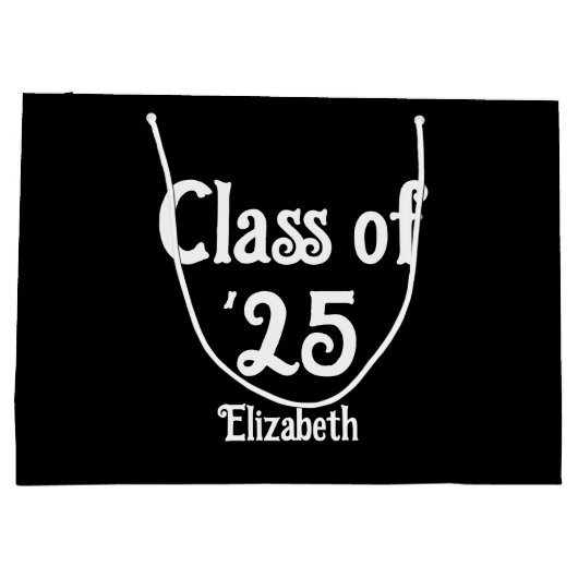 Klasse "23 Schwarz-Weiß-Retro-Schriftart Grad Name Große Geschenktüte (Rückseite)