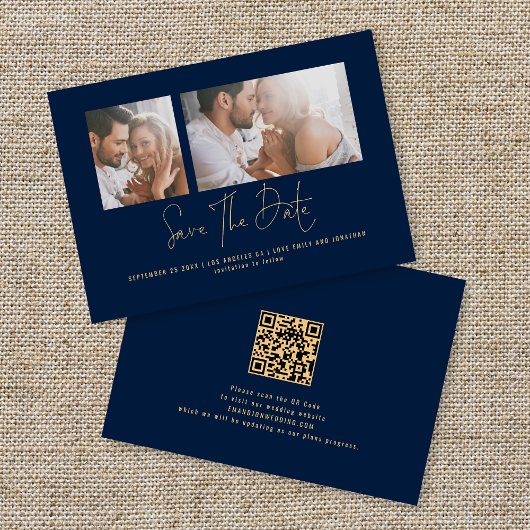 Klasse 2 Fotos Gold Navy Blue Wedding Save The Date