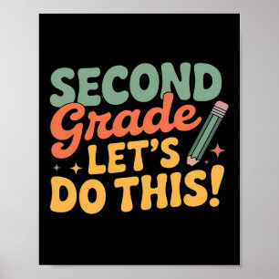 Klasse 2 Los geht's Zurück zur Schule Junge Mädche Poster