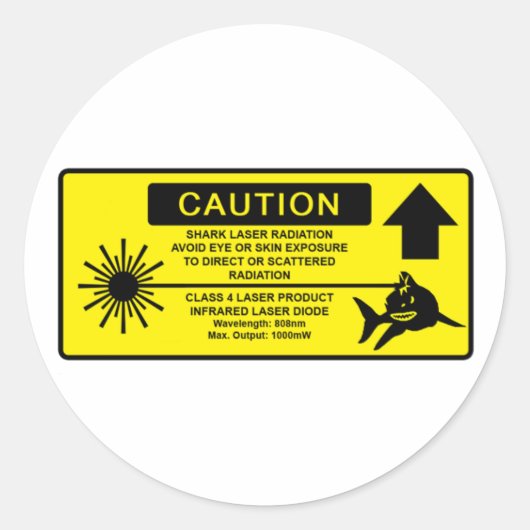 Klasse 4 Laserhaie Runder Aufkleber (Vorderseite)