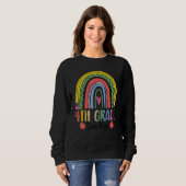 Klasse 4 Regenbogen-Lehrer-Team Vierte Klasse Squa Sweatshirt (Vorne ganz)