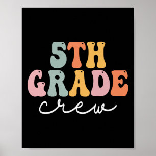 Klasse 5 Crew Retro Groovy Frauen Glücklicher Erst Poster